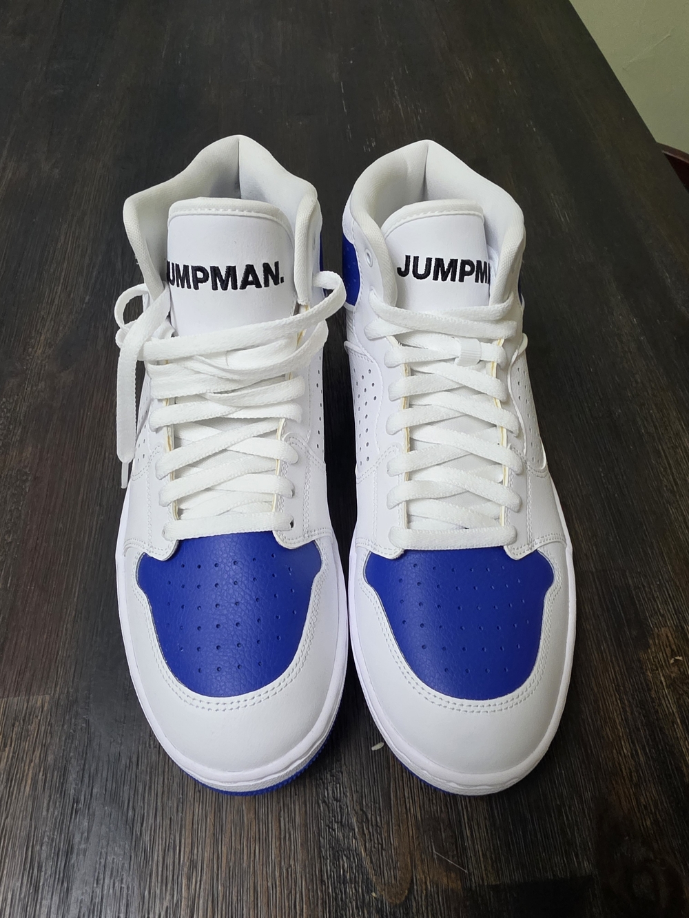 NIKE Jordan White and Blue High-Top Sneakers for Men